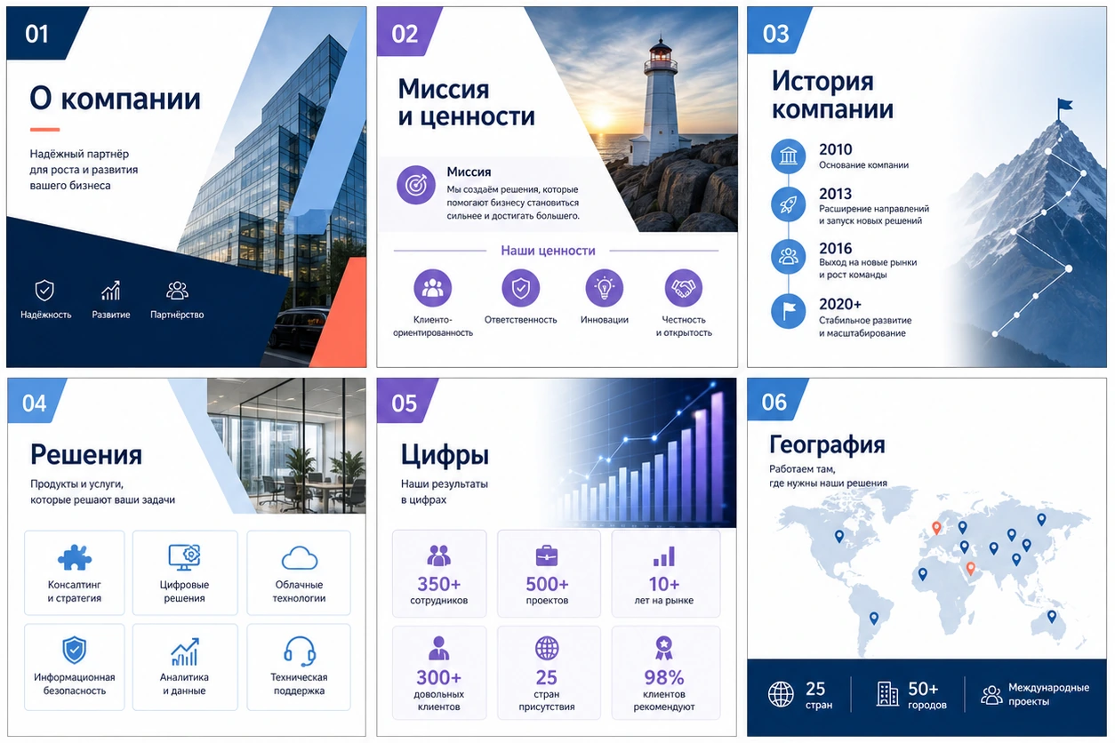 Пример презентации в Gamma